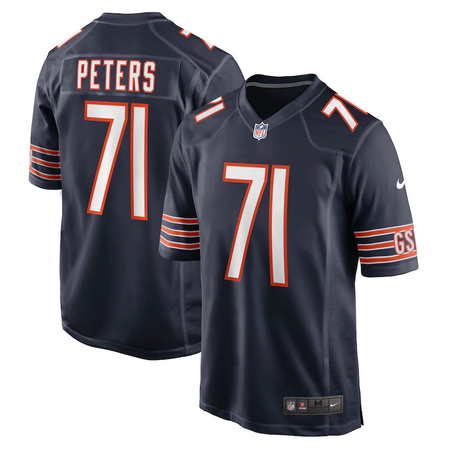 Men Chicago Bears #71 Jason Peters Nike Navy Game NFL Jersey
